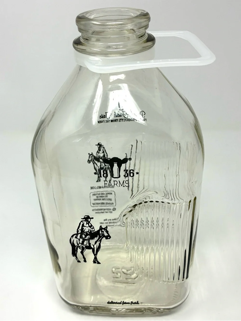 1836 FARMS Glass Collectible Milk Bottle 64 oz Large Terrell Texas 10
